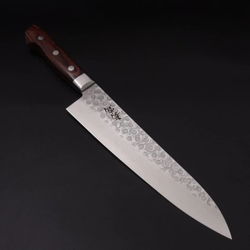 Кухненски нож Musashi - Япония - ръчна изработка - стомана VG10 - Tsuchime Damascus - Gyuto 210мм