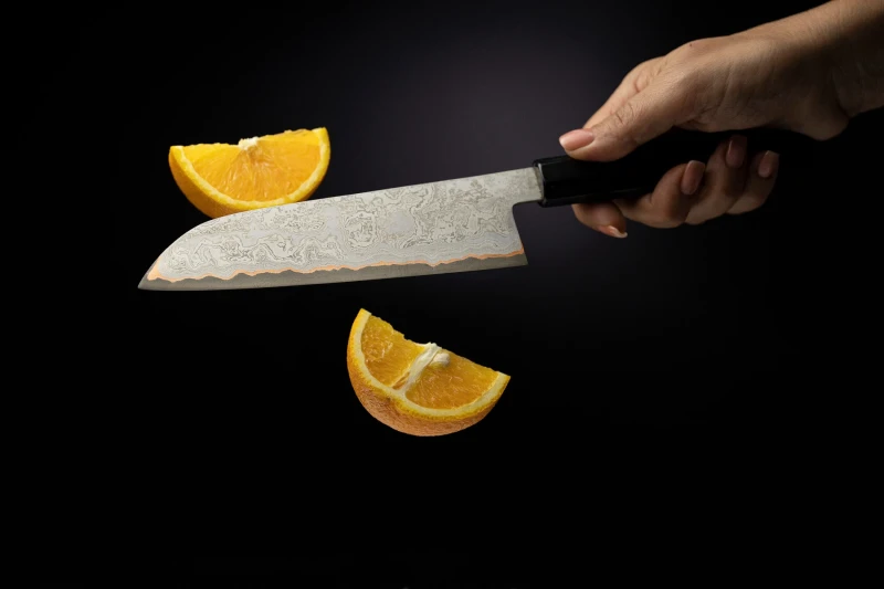 Кухненски нож Chefsblade - ръчно кован многослоен ламинат - Santoku - 170мм - CB100140