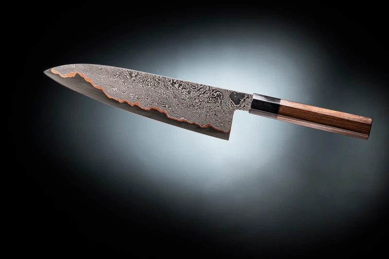 Кухненски нож Chefsblade - ръчно кован многослоен дамаск - Chef - 210мм - CB100139