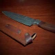 Thumbnail 2 of Кухненски нож ръчна изработка от дамаска стомана  - Feather Damascus - CB 100058