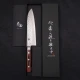 Thumbnail 6 of Кухненски нож Musashi - Япония - ръчна изработка - стомана VG10 - Tsuchime Damascus - Santoku 180мм