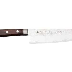 Снимка на Кухненски нож - SATAKE - Япония - стомана - AUS 8A - Santoku - кафява дръжка - 170mm