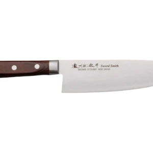Снимка на Кухненски нож - SATAKE - Япония - стомана - CLAD SHIROGAMI - Santoku - кафява дръжка - 170mm