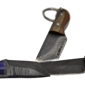 Снимка на Ръчно изработен ключодържател нож - черен дамаск - CB 100130