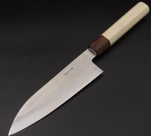 Снимка на Кухненски нож Musashi - Япония - ръчна изработка - стомана Silver Steel #3 Santoku 165 мм
