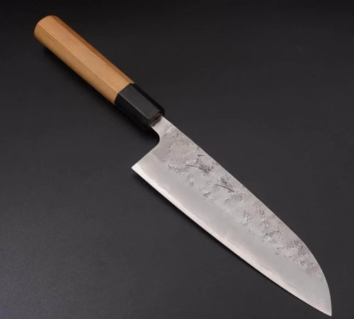 Снимка на Кухненски нож Musashi - Япония - ръчна изработка - стомана Silver Steel #3 - Santoku 165 мм