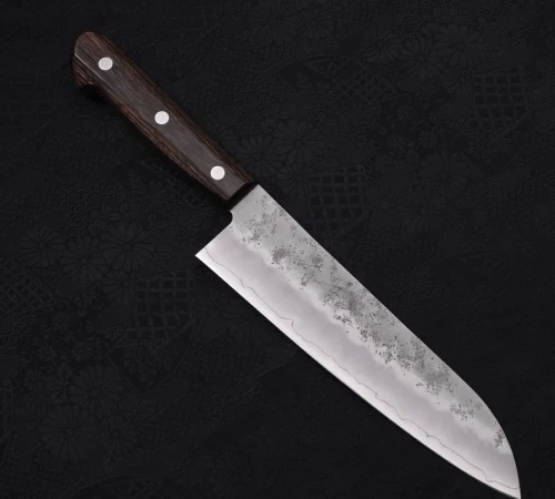 Снимка на Кухненски нож Musashi - Япония - ръчна изработка - стомана Silver Steel #3 - Santoku 180 мм