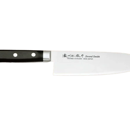 Снимка на Кухненски нож - SATAKE - Япония - стомана Aogami - форма на острието - Santoku - черна дръжка - 170mm