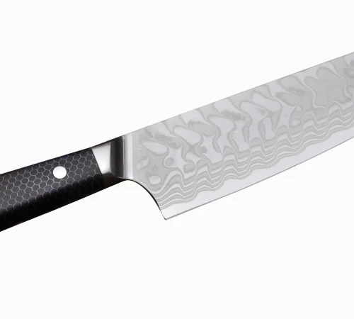 Снимка на Кухненски нож - Kiritsuke - японска стомана AUS 10 - дръжка тип пчелна пита - CB 100069