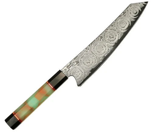 Снимка на Кухненски нож Chefsblade - стомана VG10 ламинат дамаск Rose - острие Kiritsuke - CB 100126