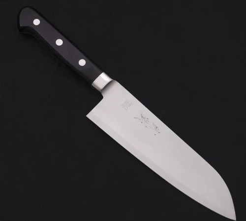 Снимка на Кухненски нож Musashi - Япония - ръчна изработка - стомана HAP40 - Santoku 170 мм