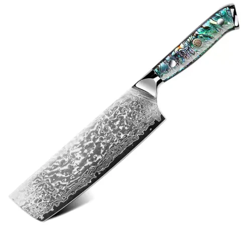 Снимка на Кухненски нож - Chefsblade - Nakiri - ламинат дамаск - дръжка от морско ухо - CB 100149