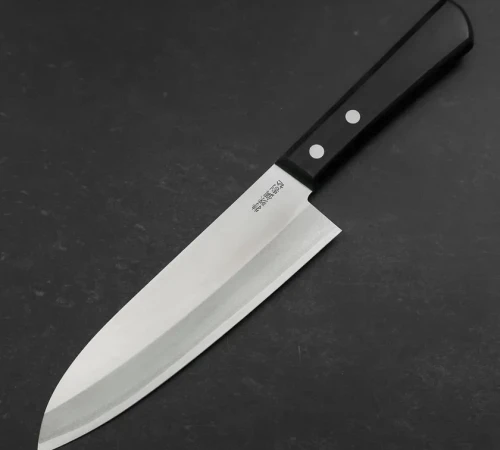 Снимка на Ръчна изработка - Кухненски нож Musashi - Япония  - White steel #2 Santoku 170 мм H902
