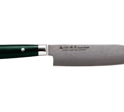 Снимка на Японски нож - SATAKE - ламинат дамаск - стомана MVS10cob - дръжка Mikarta - Santoku - 170mm - 805-612