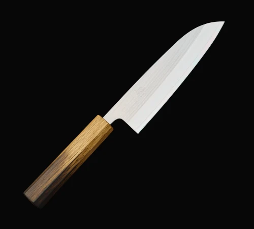 Снимка на Японски кухненски нож - ръчна изработка - Стомана SKD11 - Santoku 165mm
