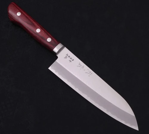 Снимка на Кухненски нож Musashi - Япония - Ръчна изработка - Стомана Aogami 2 - Santoku - 165мм